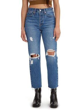 NWT $98 Levi's 29 Wedgie High-Rise Jeans tapered distressed Authentically Yours